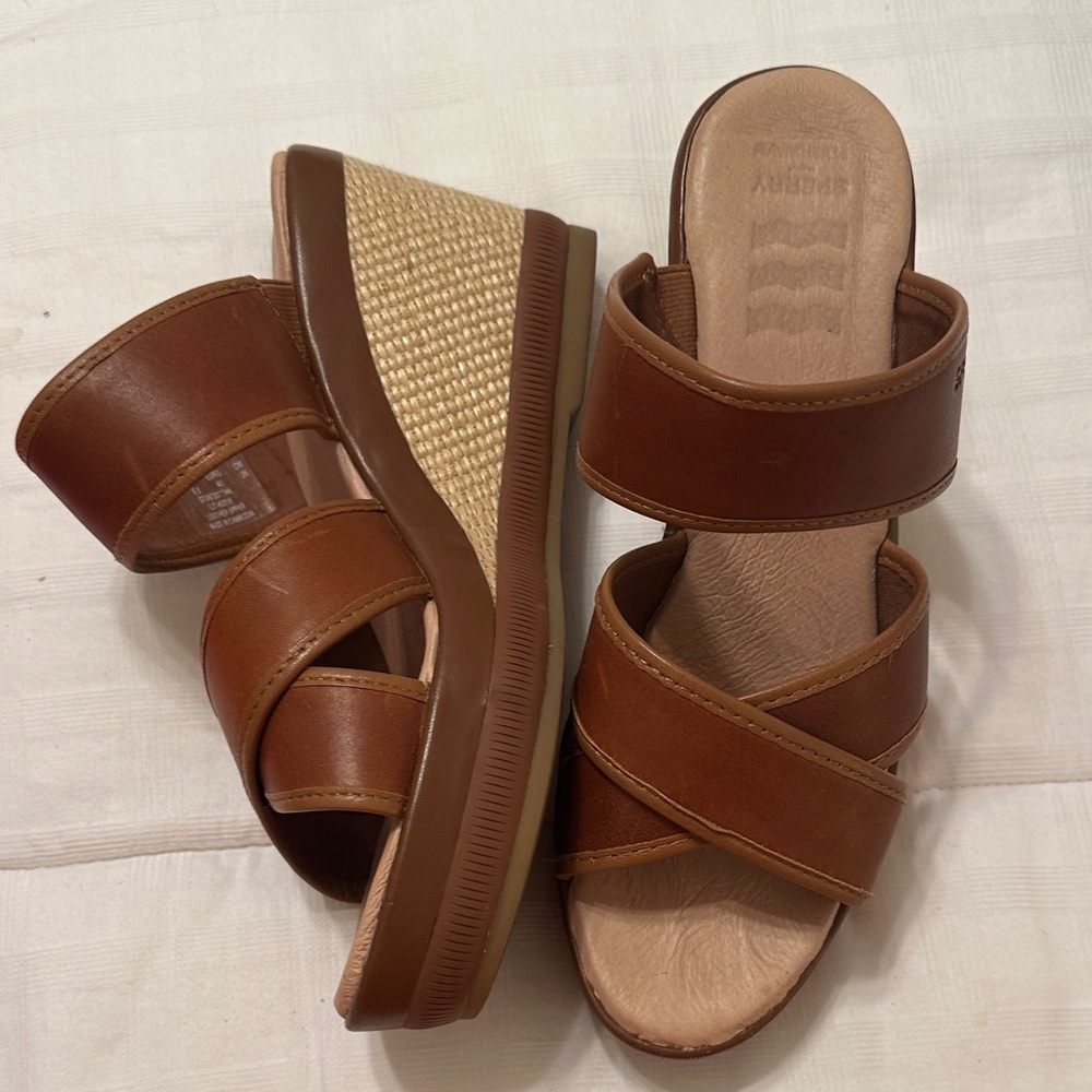 Sperry Tan Wedge Sandals